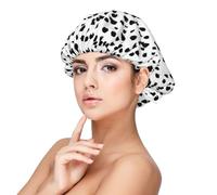 Imprimé dalmatien,Bonnet de nuit en satin réglable en soie pour adulte, bonnet de nuit élastique pour femme