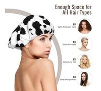 Imprimé dalmatien,Bonnet de nuit en satin réglable en soie pour adulte, bonnet de nuit élastique pour femme