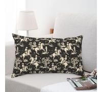 Imprimé De Cheval Blanc De Cowboy De L'Ouest Housse De Coussin Lot De 2 Decoratif Taie Oreiller Fermeture Éclair Housse Coussin pour Salon Chaise Lit 40X60Cm
