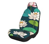 Imprimé De Fleurs De Lotus Housses De Siège Lot De 2 Antidérapant Couverture De Sièges De Voitures Confort Housse De Protection Sièges Voitures pour SUV Camions Camionnette