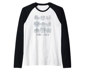 Imprimé de la Marine Italienne Sites de Rome Manche Raglan