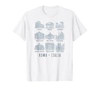 Imprimé de la Marine Italienne Sites de Rome T-Shirt Graphique avec Valeur