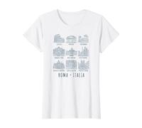 Imprimé de la Marine Italienne Sites de Rome T-Shirt Graphique avec Valeur