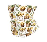 Imprimé De Pommes De Terre Et Citron d'automne Écharpe Demi-Visage Unisexe Écharpe Tube Anti-Solaire Echarpe Gaiter pour Cyclisme Randonnée Homme 25X50Cm
