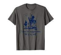Imprimé Don Quichotte to Dream Impossible That is My Quest Bleu Marine T-Shirt