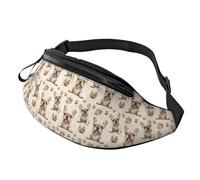 Imprimé D'Un Adorable Bouledogue Français Marron Sacs Banane Polyvalent Sac De Voyage Réglable Fanny Pack Pour Randonnée Homme Voyages 14X35Cm