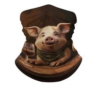 Imprimé Écharpe Demi-Visage, Cache-Cou Animal Mignon Souriant Élastique Bandeau Magique pour Moto Extérieur Homme