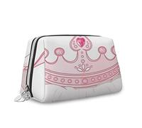 Imprimé égyptien, trousse de maquillage, trousse de maquillage, personnages de dessin animé, histoire archéologique, organisateur en cuir, trousse de toilette réutilisable, marron multicolore, S, Rose