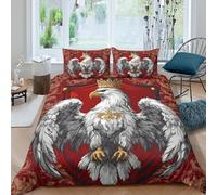 Imprimé en 3D Aigle royal Housse de couette Microfibre Linge de lit Avec taie d'oreiller Léger motif héraldique vintage Taie de couette Doux pour étudiants jeunes célibataires King（220x240cm）
