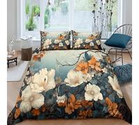 Imprimé en 3D floral Couverture housse Microfibre Linge de lit Avec taie d'oreiller Exquis style d'illustration botanique Housse de couette Luxueux pour familles couples collègues Double（200x200cm）