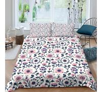 Imprimé en 3D Motif floral Housse pour couette Linge de lit Avec taie d'oreiller Lavable Design botanique vintage Couverture housse Durable pour couples familles travailleurs King（220x240cm）