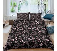 Imprimé en 3D Motif Floral Rose Housse pour Couette Microfibre Linge de lit avec taie d'oreiller Exquis Style d'art botanique Couverture Housse Luxueux pour familles Amis collègues Single（135x200cm）