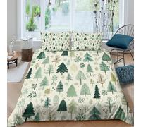 Imprimé en 3D Motif forestier Housse pour couette Microfibre Linge de lit Avec taie d'oreiller Lavable Arbre botanique Couverture housse Confortable pour adultes familles couples Single（140x200cm）