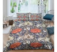 Imprimé en 3D Ornement floral Housse pour couette Linge de lit Avec taie d'oreiller Lavable botanique victorienne Couverture housse Durable pour couples familles travailleurs Single（135x200cm）