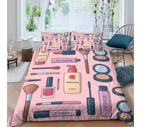 Imprimé en 3D outils de maquillage Housse pour couette Linge de lit Avec taie d'oreiller Précieux coffret de beauté illustré Couverture housse Beau pour parents amis proches Single（135x200cm）