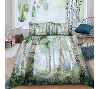 Imprimé en 3D scène de forêt Taie de couette Linge de lit Avec taie d'oreiller Doux style de peinture à l'aquarelle Housse pour couette Ultra-doux pour adolescents étudiants Double（200x200cm）