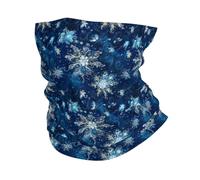 Imprimé Flocons De Neige Fantaisie Bleus Bandeaux 26X30Cm Anti-UV Gaiter Multi-Usage Décoration Faciale pour Randonnée Jogging Sports