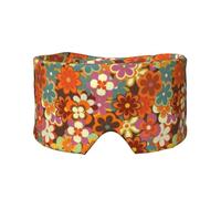 Imprimé floral coloré rétro des années 70,Masque pour les yeux bloquant la lumière Cache-yeux et cache-oreilles pour le sommeil