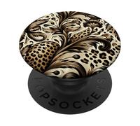 Imprimé Floral Léopard Animaux Artistique Boho Safari Nature PopSockets PopGrip Adhésif