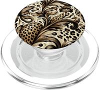 Imprimé Floral Léopard Animaux Artistique Boho Safari Nature PopSockets PopGrip pour MagSafe