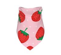 Imprimé Fraise Rose Kawaii,Bavoir écharpe Triangulaire à Capuche réglable pour Animaux de Compagnie, Capuche Lavable adaptée aux Chiens et Chats de Petite, Moyenne et Grande Taille