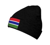Imprimé Gambie Drapeau Bonnet Chaud Tricoté sans Bords Repliable Anti Vent Élastique Unisexe Taille Unique Confortable Anti Vent pour Ski Running Vélo Extérieur Style Décontracté Quotidien