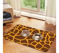 Imprimé Girafe,Tapis d'alimentation pour Animaux de Compagnie, Sets de Table en Cuir PU pour Chats et Chiens,30x45cm