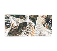 Imprimé Green Tropica,Tapis de Souris Grand Format pour Ordinateur, avec Base antidérapante en Caoutchouc, 40 x 90 cm