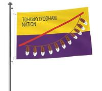 Imprimé haute qualité Drapeau double face Drapeau de la nation Tohono O'odham Double face Bannière décorative 3x5 Ft pour jardin,dortoirs,bars