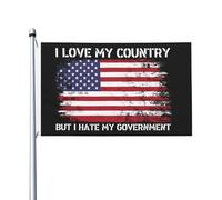 Imprimé haute qualité Drapeau double face J'aime mon pays mais je déteste mon drapeau décoratif Drapeau saisonnier 3x5 Ft pour Décoration intérieure,balcon,patio