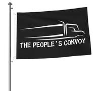 Imprimé haute qualité Drapeau en polyester Drapeau « The People's Convoy » Léger Bannière décorative 3x5 Ft pour balcon,Décoration extérieure,jardin