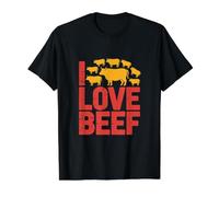 Imprimé I Love Beef Cattle Fanatics T-Shirt Graphique avec Valeur, Homme, Noir, S