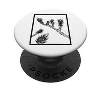 Imprimé Joshua Tree Linogravure - Encre Noire PopSockets PopGrip Adhésif