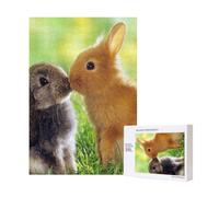 Imprimé Lapin Amour,Puzzle Familial en Bois de 300 pièces pour Adultes et Adolescents