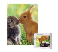 Imprimé Lapin Amour,Puzzle Familial en Bois de 500 pièces pour Adultes et Adolescents