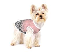 Imprimé léopard à Paillettes argentées et Or Rose,T-Shirt sans Manches en Coton pour Animaux de Compagnie, Gilet Respirant, Extensible et Doux,M