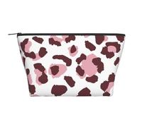 Imprimé Léopard Animaux Roses sans Couture Africains, Trousse de Toilette Trousse de Maquillage Sac à cosmétiques Trousse de Toilette de Voyage Portable