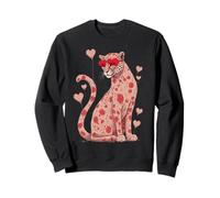 Imprimé léopard avec cœur Rose et Chat Sauvage Sweatshirt