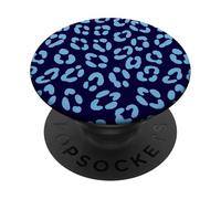 Imprimé léopard Bleu Marine guépard Mignon esthétique Girly Y2K PopSockets PopGrip Adhésif