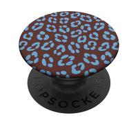 Imprimé léopard Bleu Marron guépard Mignon esthétique Girly Y2K PopSockets PopGrip Adhésif