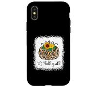 Imprimé léopard Citrouille Thanksgiving Halloween It's Fall Y'all Coque pour iPhone X/XS