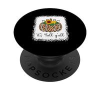 Imprimé léopard Citrouille Thanksgiving Halloween It's Fall Y'all PopSockets PopGrip Adhésif