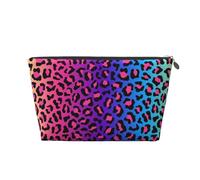 Imprimé Léopard Dégradé De Couleur Néon, Trousse de Toilette Trousse de Maquillage Sac à cosmétiques Trousse de Toilette de Voyage Portable