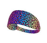 Imprimé léopard dégradé de Couleurs néon,Bandeau de Sport Unisexe, Bandeau élastique Multi-usages pour Cheveux