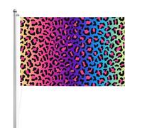 Imprimé léopard dégradé de couleurs néon,Drapeau de jardin, bannière décorative, drapeau double face, 2 x 3 pieds, pour extérieur et intérieur