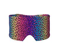 Imprimé léopard dégradé de couleurs néon,Masque pour les yeux bloquant la lumière Cache-yeux et cache-oreilles pour le sommeil
