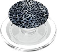 Imprimé léopard des neiges bleues - Motif peau d'animaux audacieux PopSockets PopGrip pour MagSafe