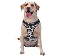 Imprimé léopard des neiges,Harnais pour Animaux de Compagnie, Harnais réfléchissant réglable pour Chien,XL