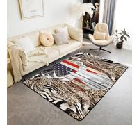 Imprimé Léopard Drapeau Américain 3D Imprimé Tapis pour Salon Tapis Antidérapant Chambre Chevet Moderne Décoration De La Maison Tapis De Sol 100 X 150 Cm - Polyester Doux Au Toucher Fac -164389205481