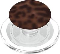 Imprimé léopard écaille de Tortue esthétique Girly Chic Marron foncé PopSockets PopGrip pour MagSafe
